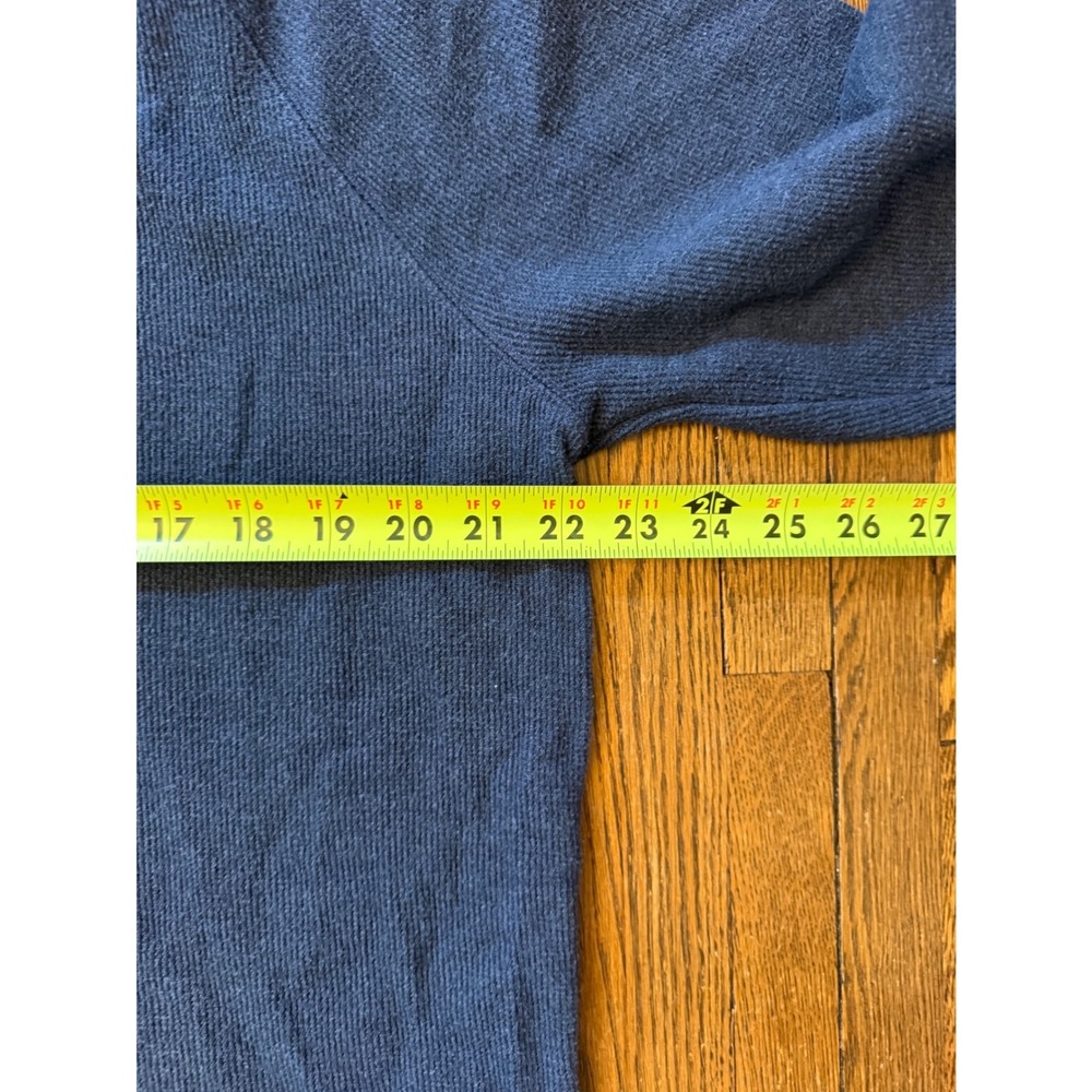 Banana Republic Mens Waffle Knit Hoodie Navy Blue Raglan Pullover Sweater Large - Picture 6 of 7